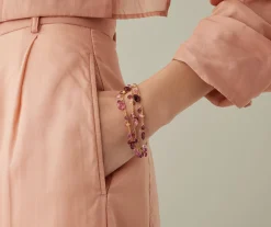 Bracelets-Marco Bicego 18K Yellow Gold Pink Tourmaline Multi-Strand Bracelet Yellowgold