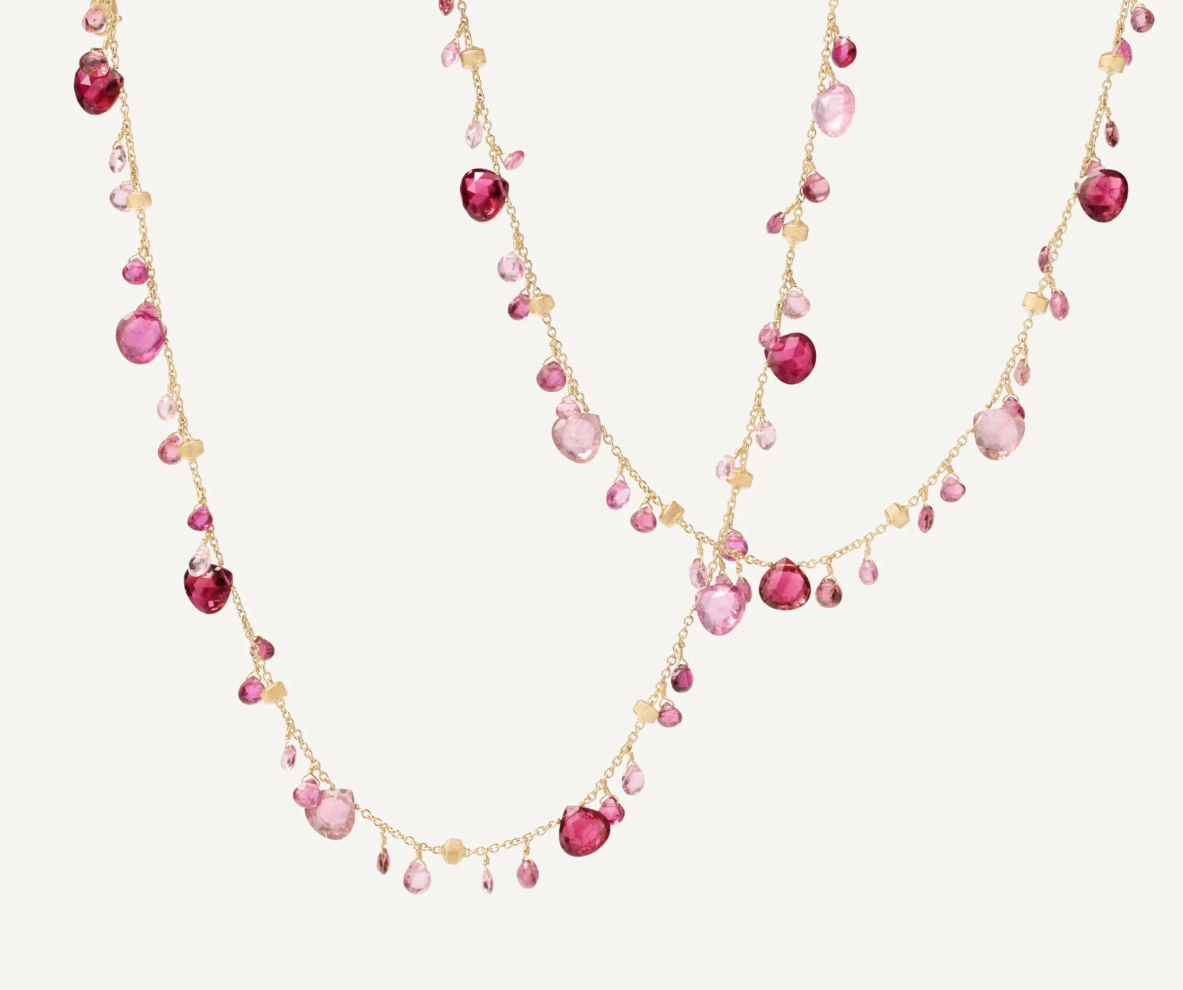 Necklaces-Marco Bicego 18K Yellow Gold Pink Tourmaline Long Necklace Yellowgold