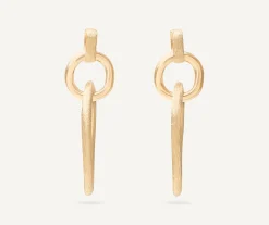 Earrings-Marco Bicego 18K Yellow Gold Polished u0026 Engraved Link Drop Earrings Yellowgold