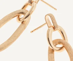 Earrings-Marco Bicego 18K Yellow Gold Polished u0026 Engraved Link Drop Earrings Yellowgold