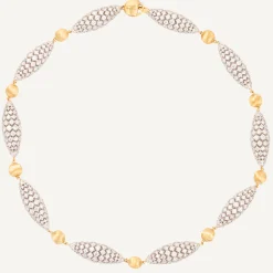 Necklaces-Marco Bicego 18K Yellow Gold Round Necklace With Diamond Elements Yellowgold