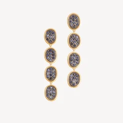 Earrings-Marco Bicego 18K Yellow Gold Sapphire Pavé Drop Earrings Yellowgold
