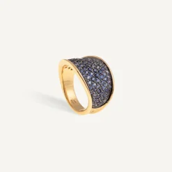 Rings-Marco Bicego 18K Yellow Gold Sapphire Pavé Statement Ring Yellowgold
