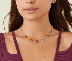 Necklaces-Marco Bicego 18K Yellow Gold Short Gemstone Necklace Yellowgold
