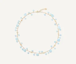 Necklaces-Marco Bicego 18K Yellow Gold Single-Strand Aquamarine Necklace Yellowgold