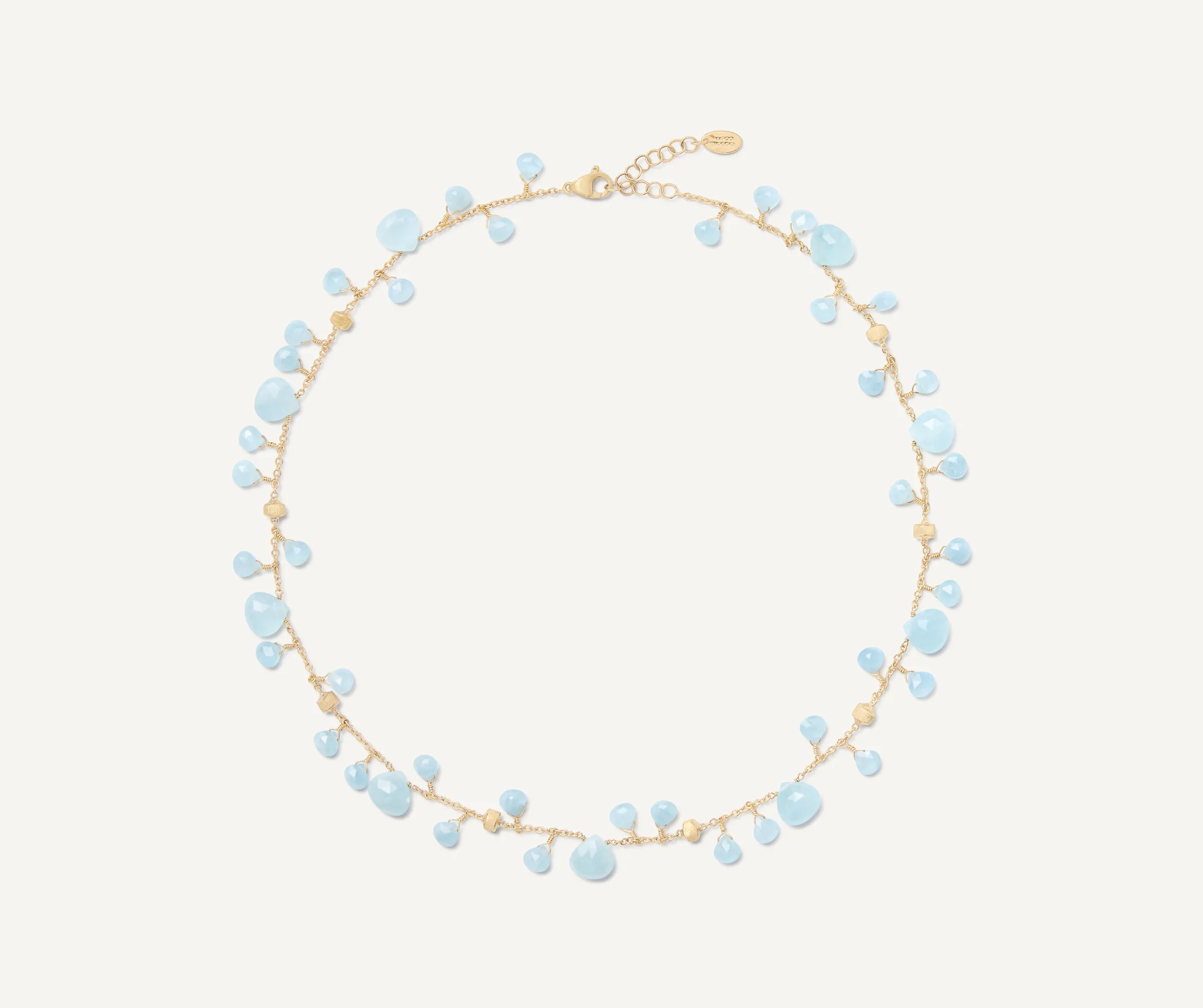 Necklaces-Marco Bicego 18K Yellow Gold Single-Strand Aquamarine Necklace Yellowgold