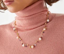 Necklaces-Marco Bicego 18K Yellow Gold Single-Strand Gemstone Necklace With Freshwater Pearls Yellowgold