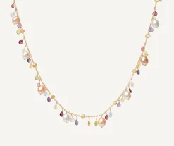 Necklaces-Marco Bicego 18K Yellow Gold Single-Strand Gemstone Necklace With Freshwater Pearls Yellowgold