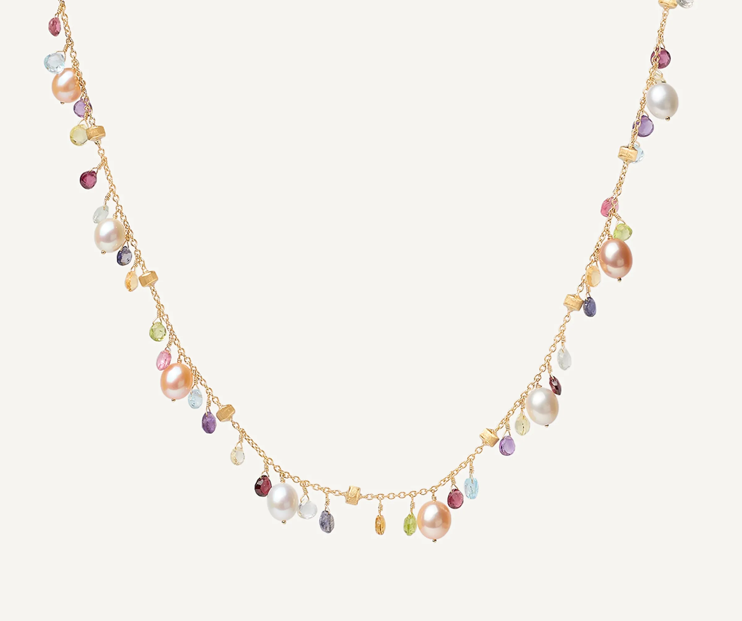 Necklaces-Marco Bicego 18K Yellow Gold Single-Strand Gemstone Necklace With Freshwater Pearls Yellowgold