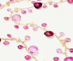 Necklaces-Marco Bicego 18K Yellow Gold Single-Strand Pink Tourmalines Necklace Yellowgold