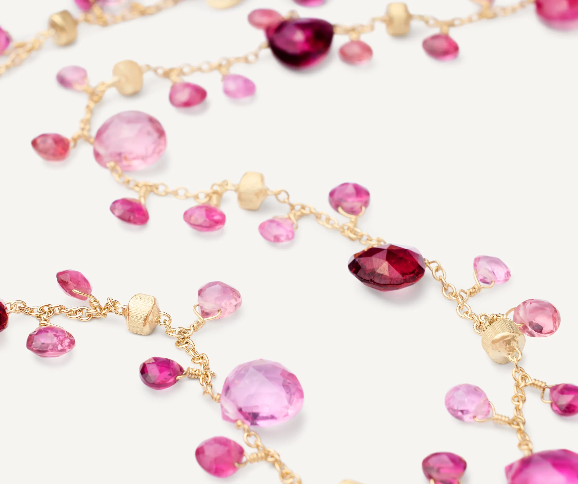 Necklaces-Marco Bicego 18K Yellow Gold Single-Strand Pink Tourmalines Necklace Yellowgold