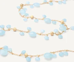 Necklaces-Marco Bicego 18K Yellow Gold Single-Strand Aquamarine Necklace Yellowgold