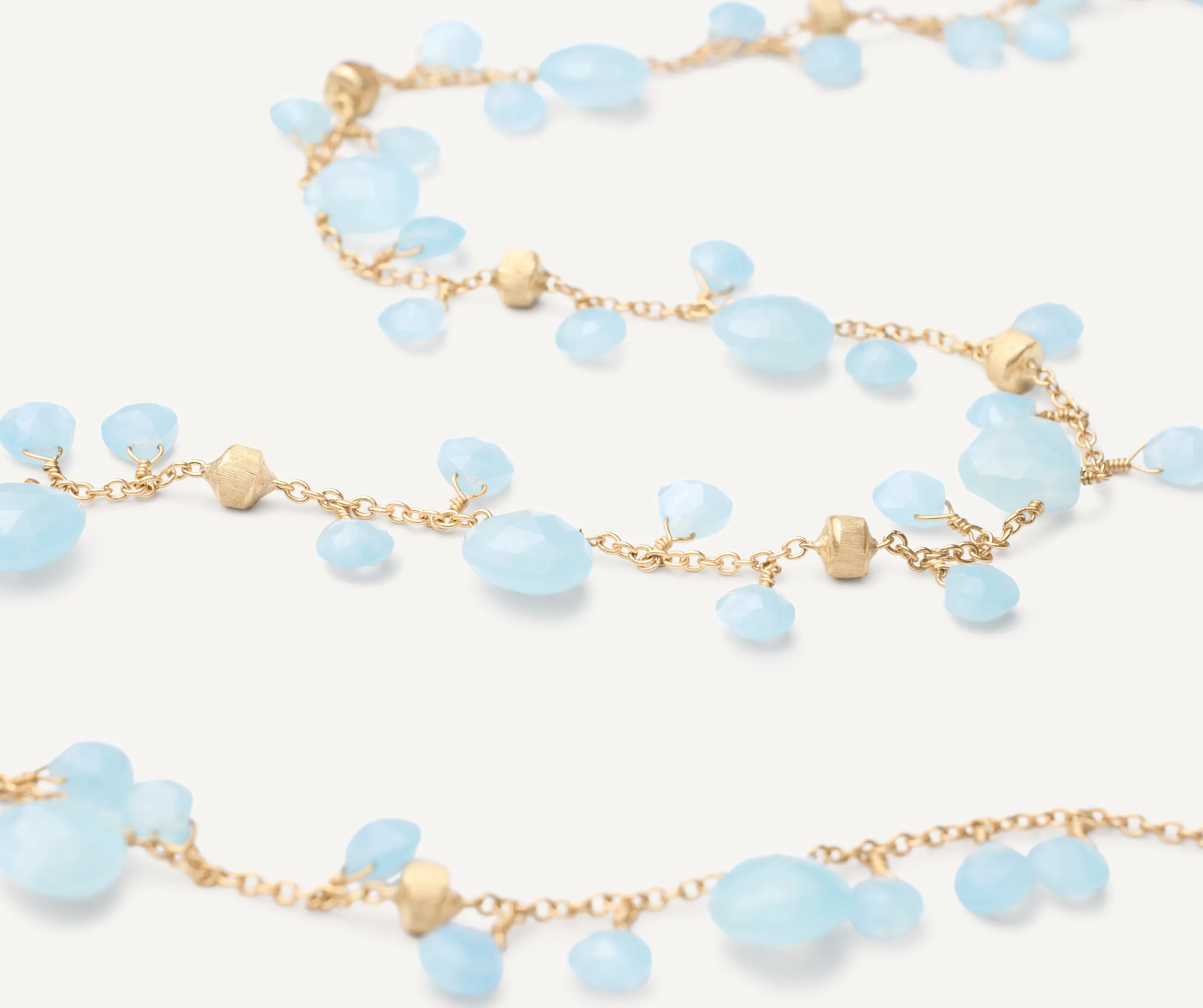 Necklaces-Marco Bicego 18K Yellow Gold Single-Strand Aquamarine Necklace Yellowgold