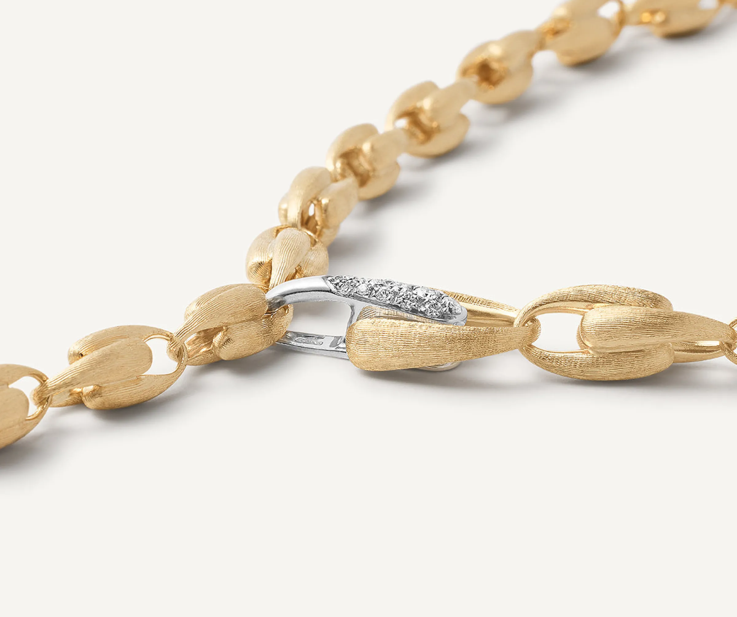 Necklaces-Marco Bicego 18K Yellow Gold Small Link Lariat With Diamond Clasp Yellowgold