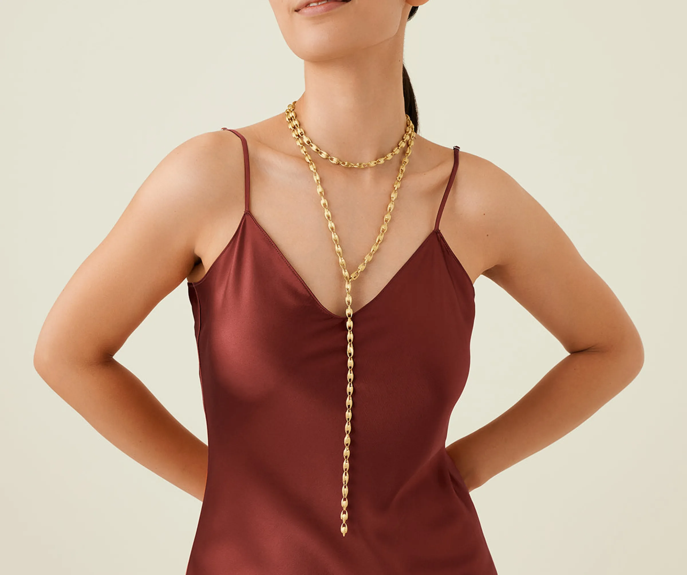 Necklaces-Marco Bicego 18K Yellow Gold Small Link Convertible Necklace Yellowgold