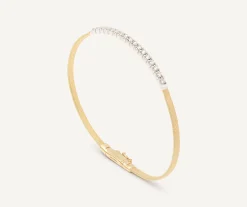 Bracelets-Marco Bicego 18K Yellow Gold Small Stackable Bracelet With Diamond Bar Yellowgold