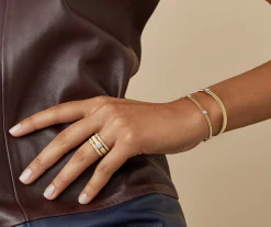 Bracelets-Marco Bicego 18K Yellow Gold Small Stackable Bracelet With Diamonds Yellowgold