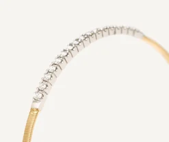 Bracelets-Marco Bicego 18K Yellow Gold Small Stackable Bracelet With Diamond Bar Yellowgold