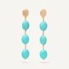 Earrings-Marco Bicego 18K Yellow Gold Statement Earrings with Turquoise Yellowgold