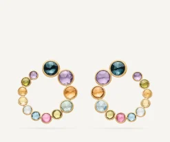 Earrings-Marco Bicego 18K Yellow Gold Statement Gemstone Wrap Hoops Yellowgold
