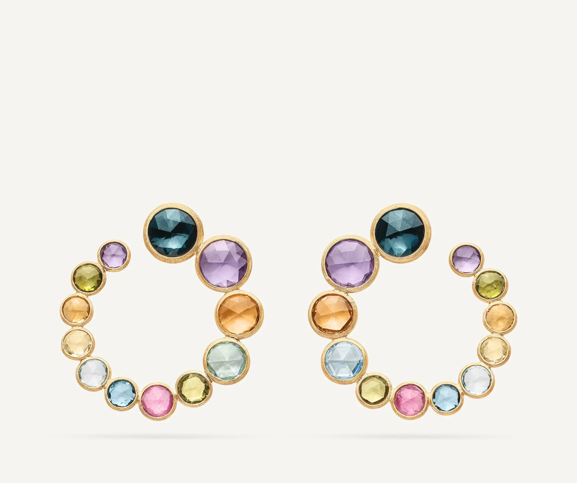 Earrings-Marco Bicego 18K Yellow Gold Statement Gemstone Wrap Hoops Yellowgold