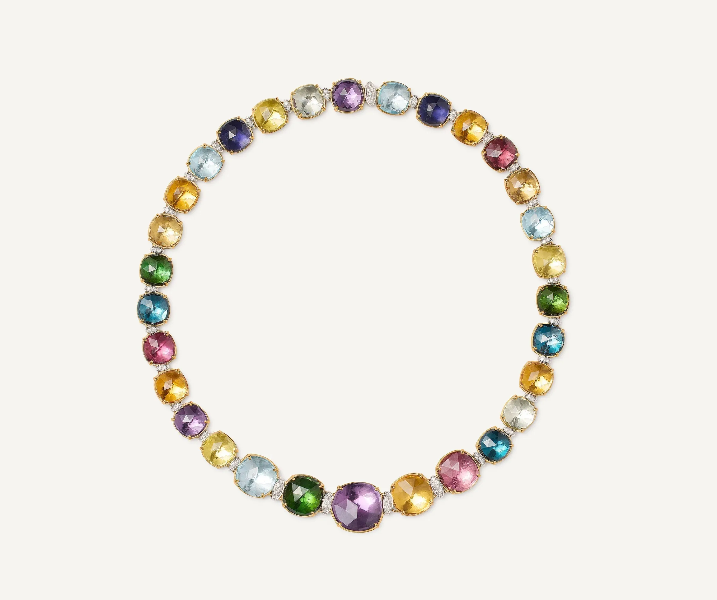 Necklaces-Marco Bicego 18K Yellow Gold Statement Gemstone Collar with Diamonds Yellowgold