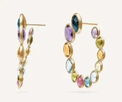 Earrings-Marco Bicego 18K Yellow Gold Statement Gemstone Wrap Hoops Yellowgold