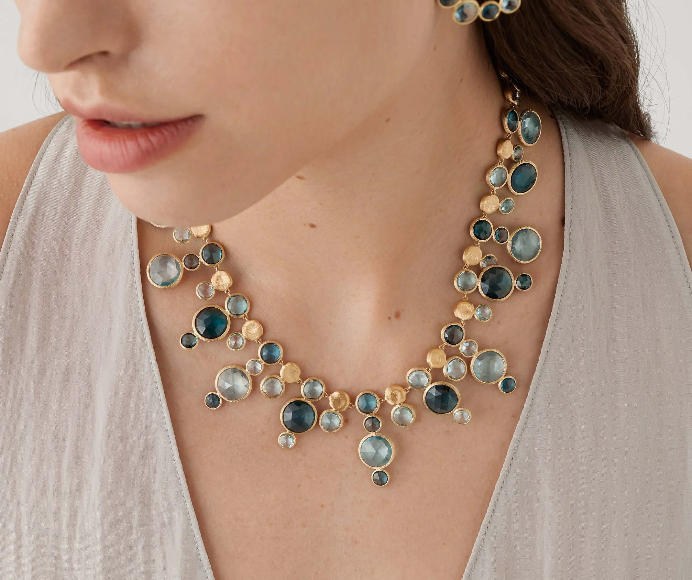 Necklaces-Marco Bicego 18K Yellow Gold Statement Round Topaz Collar Yellowgold