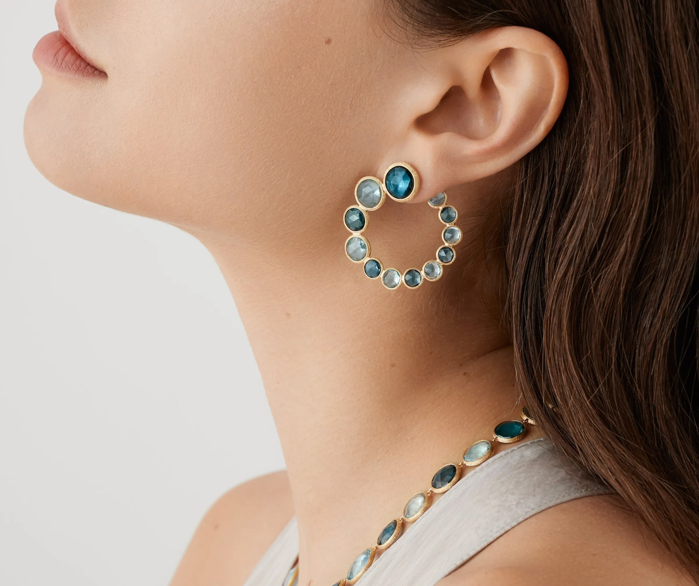 Earrings-Marco Bicego 18K Yellow Gold Statement Topaz Wrap Hoops Yellowgold
