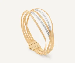 Bracelets-Marco Bicego 18K Yellow Gold 5-Strand Bangle With Diamond Bars Yellowgold