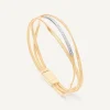 Bracelets-Marco Bicego 18K Yellow Gold 3-Strand Bangle With Diamond Bar Yellowgold
