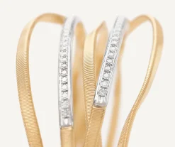 Bracelets-Marco Bicego 18K Yellow Gold 5-Strand Bangle With Diamond Bars Yellowgold
