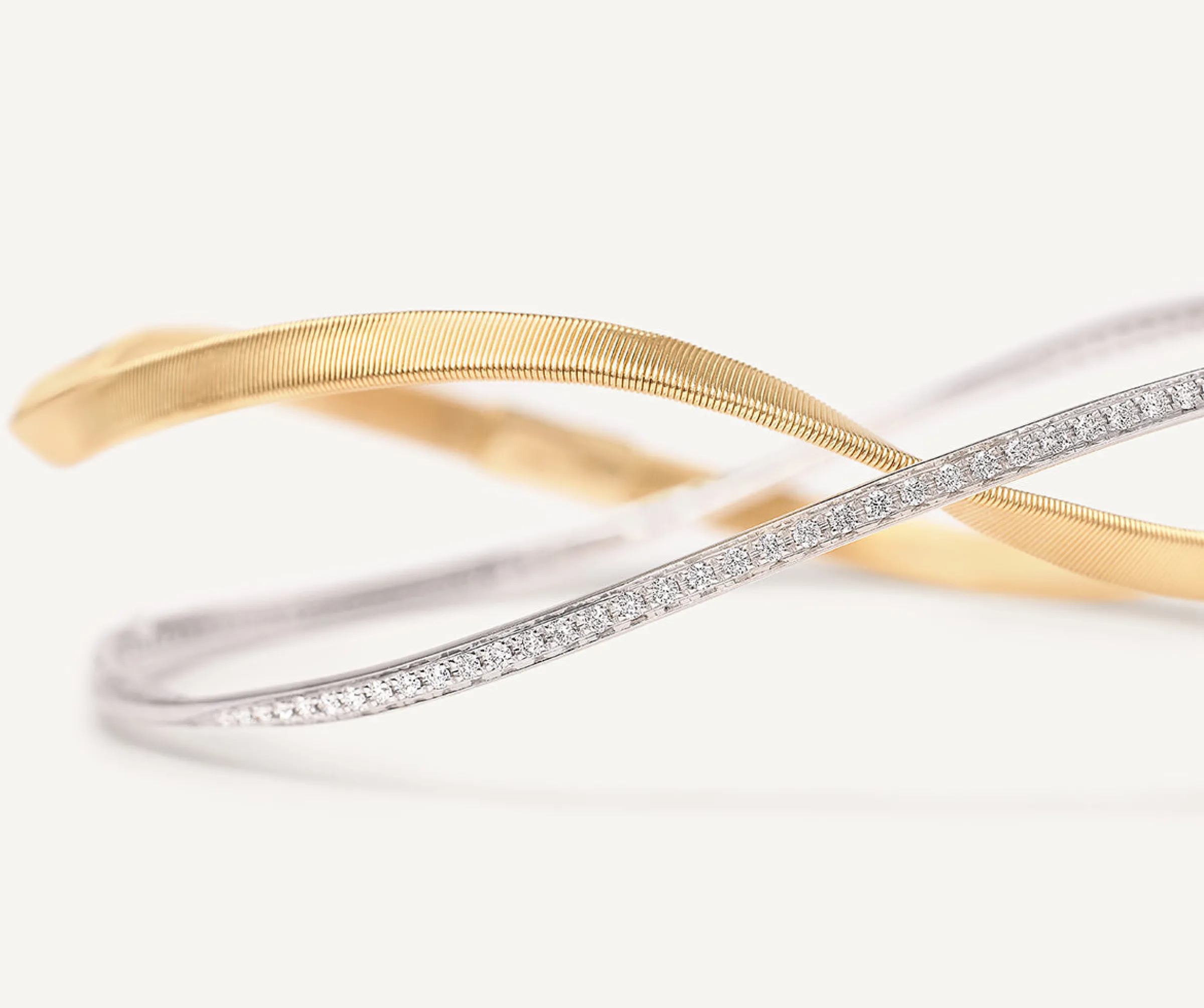 Bracelets-Marco Bicego 18K Yellow Gold 2-Strand Bangle With Diamonds Yellowgold