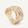 Rings-Marco Bicego 18K Yellow Gold 7-Strand Coil Ring With Diamonds Strands Yellowgold