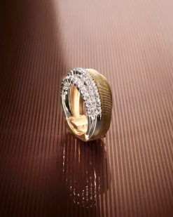 Rings-Marco Bicego 18K Yellow Gold 4-Strand Coil Ring With 2 Diamond Pavé Bands Yellowgold