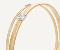 Bracelets-Marco Bicego 18K Yellow Gold 2-Strand Coil Bracelet With Diamonds Yellowgold