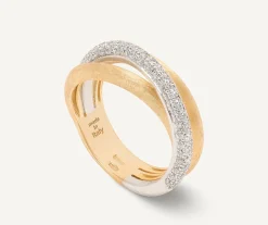 Rings-Marco Bicego 18K Yellow Gold 3-Strand Diamond Stackable Ring Yellowgold