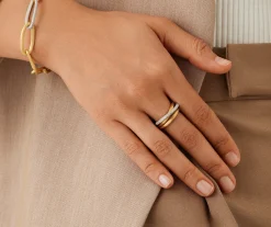 Rings-Marco Bicego 18K Yellow Gold 3-Strand Diamond Stackable Ring Yellowgold