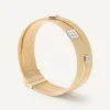 Bracelets-Marco Bicego 18K Yellow Gold 3-Strand Mixed Coil Bracelet With Diamonds Stations Yellowgold