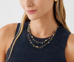 Necklaces-Marco Bicego 18K Yellow Gold 2-Strand Mixed Gemstone Necklace Yellowgold