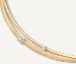 Necklaces-Marco Bicego 18K Yellow Gold 2-Strand Necklace With Diamonds Yellowgold