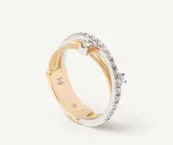 Rings-Marco Bicego 18K Yellow Gold 3-Strand Ring With Diamonds Yellowgold