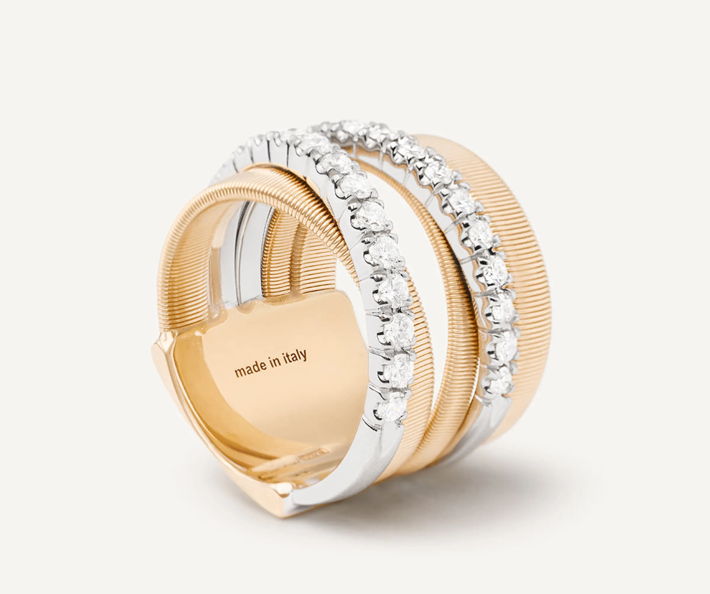Rings-Marco Bicego 18K Yellow Gold 5-Strand Ring With Diamonds Yellowgold
