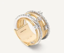 Rings-Marco Bicego 18K Yellow Gold 7-Strand Ring With Diamonds Yellowgold