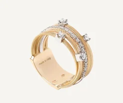 Rings-Marco Bicego 18K Yellow Gold 5-Strand Ring With Diamonds Yellowgold