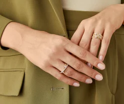 Rings-Marco Bicego 18K Yellow Gold 3-Strand Ring With Diamonds Yellowgold