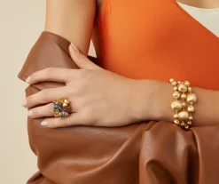 Bracelets-Marco Bicego 18K Yellow Gold Three Strand Mixed Bead Bracelet Yellowgold