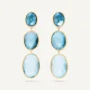 Earrings-Marco Bicego 18K Yellow Gold Three-Stone Mixed Topaz Earrings Yellowgold