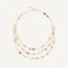 Necklaces-Marco Bicego 18K Yellow Gold Three-Strand Tourmaline Necklace Yellowgold