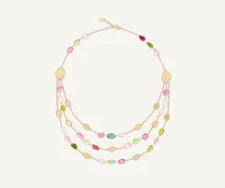 Necklaces-Marco Bicego 18K Yellow Gold Three-Strand Tourmaline Necklace Yellowgold